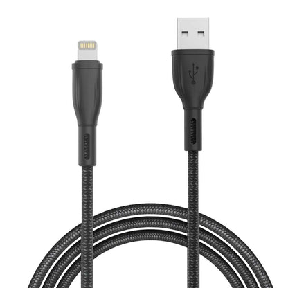 Portronics Konnect Plus POR-1026, 1.2M 8 Pin USB Cable with Charge & Sync Function (Black)