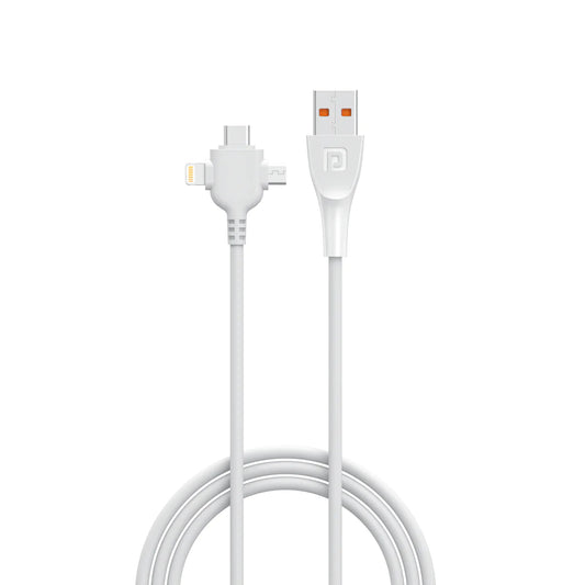 Portronics Konnect Spydr 3 Multifunctional Fast Charging Cable (Type C + Micro USB + 8 Pin) with 3.0A Total Output