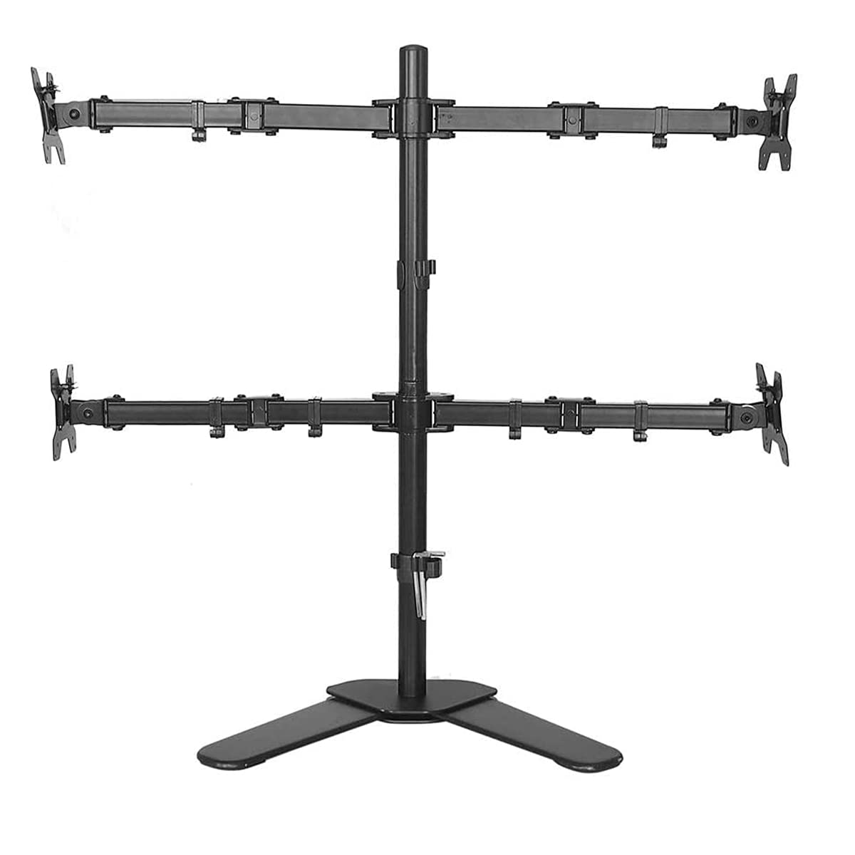 Quad Monitor Stand 1x4 Height Adjustable Free Standing Mount ...