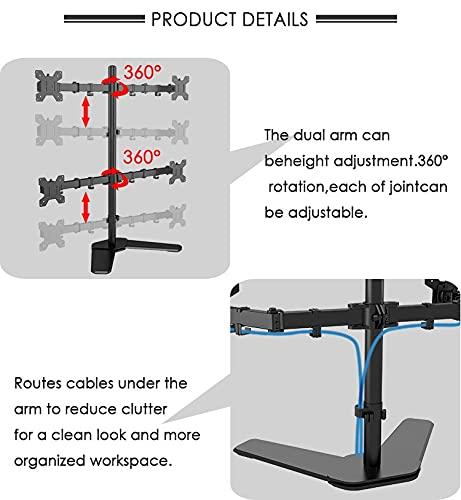 LED Monitor Stand 1x4 Height Adjustable Free-Standing Mount with Tilt, Swivel & Rotate Arms for 14''30'' (35.56 - 76.2)cm Screens