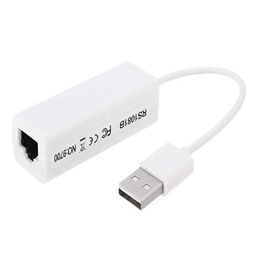 USB 2.0 to Lan Adapter, upto 10/100 Ethernet Network Internet LAN RJ45 Adapter Replacement for Desktop Laptop (White)