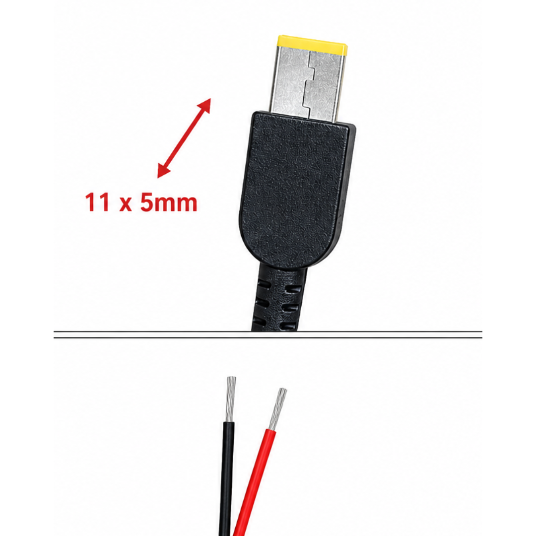 Laptop Adapter Cable for Lenovo USB (11.0 x 5.0)mm Square Port Power Charger ,Replacement Cable
