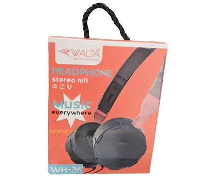 Walta WH-26 Stereo Headphone With Mic (Black)
