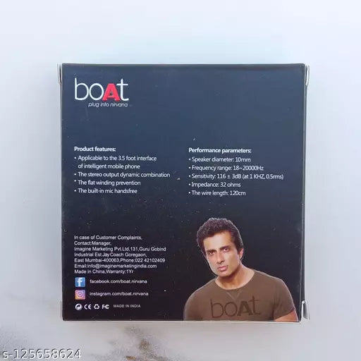 boAt Rockerz 255 Pro Wired Earphones (Red)