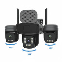 Solar Security Camera 4G 3VU Outdoor PTZ Camera 4MP Triple Lens with Hybrid Zoom & 360° Coverage