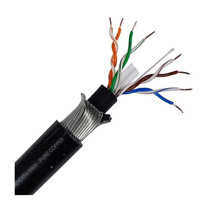 Cat 6 Cable, Armored Cable (Copper) with High Speed connectivity (Outdoor)| 4 Pair Separator Design - 305M