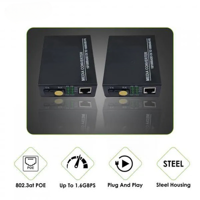 Media Converter 10/100 Mbps with Pair for Fiber to Ethernet