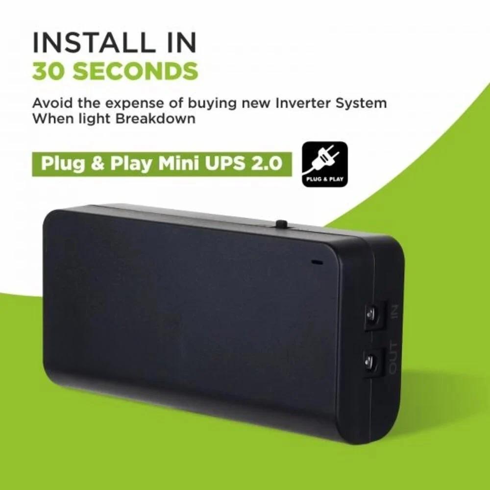 DC 12V Mini UPS for WiFi Router, Broadband Modern, Alexa, Wifi Camera, Biometrics Devices