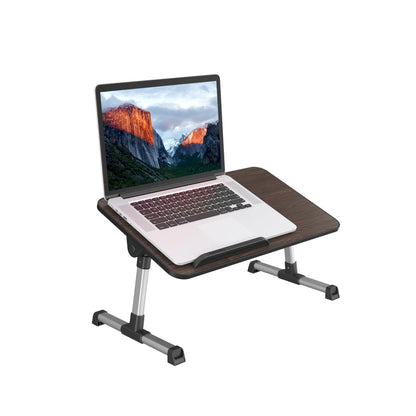 Portronics My Buddy Adjustable Laptop Table with Adjustable Angle, Aluminum Alloy Legs, MDF Board, Foldable Legs (Brown)