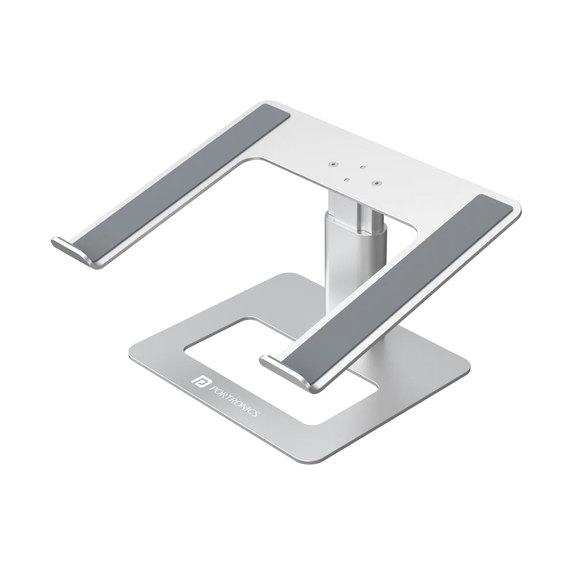Portronics My Buddy K5 Portable Laptop Tabletop Stand with Aluminium Frame, Adjustable Height, Compatible with All Laptops (Silver)