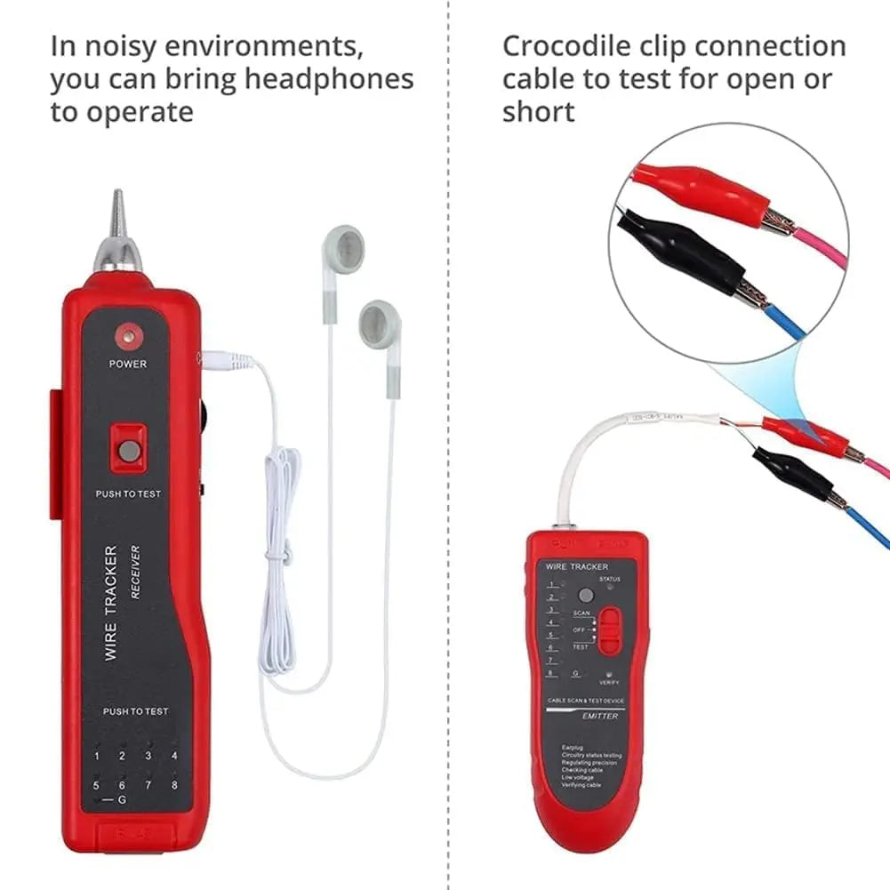Lan Tester with Wire Tracker, Cable Tracker, RJ11 RJ45 Line Finder Cable Tester for Network LAN Ethernet Cable Collation, Phone Telephone Line Tester