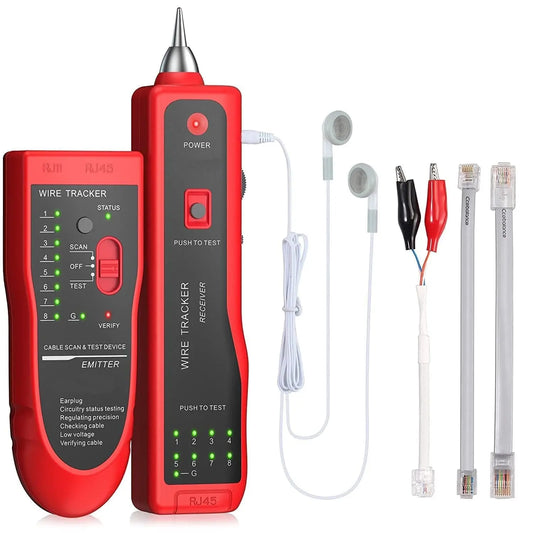 Lan Tester with Wire Tracker, Cable Tracker, RJ11 RJ45 Line Finder Cable Tester for Network LAN Ethernet Cable Collation, Phone Telephone Line Tester