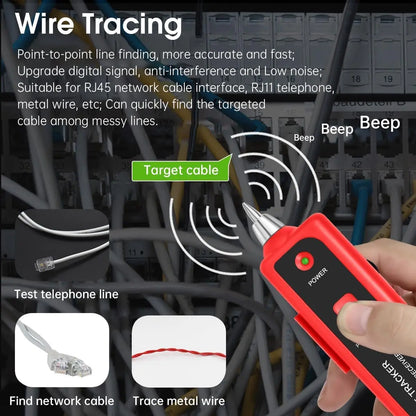 Lan Tester with Wire Tracker, Cable Tracker, RJ11 RJ45 Line Finder Cable Tester for Network LAN Ethernet Cable Collation, Phone Telephone Line Tester