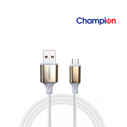 Champion Micro USB 3Amp Data Sync & Charging Cable Metal 1M for all Android & Micro USB Devices (Golden)