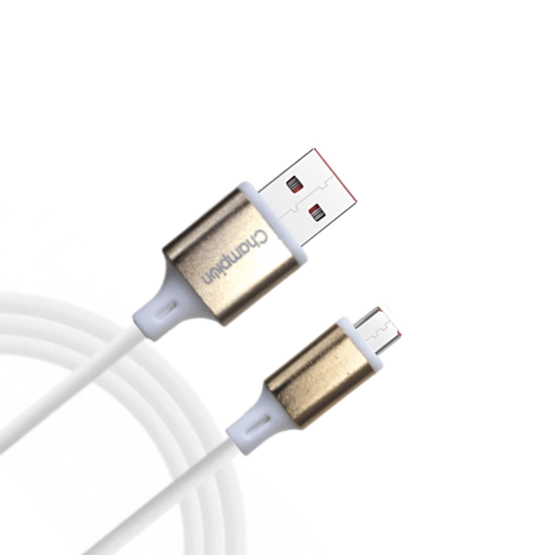 Champion Micro USB 3Amp Data Sync & Charging Cable Metal 1M for all Android & Micro USB Devices (Golden)