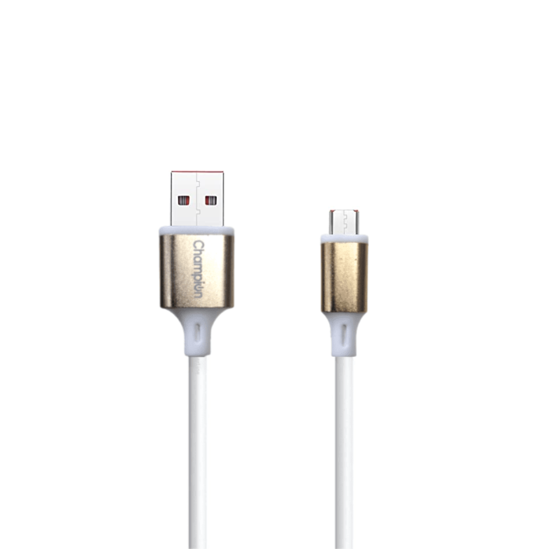 Champion Micro USB 3Amp Data Sync & Charging Cable Metal 1M for all Android & Micro USB Devices (Golden)