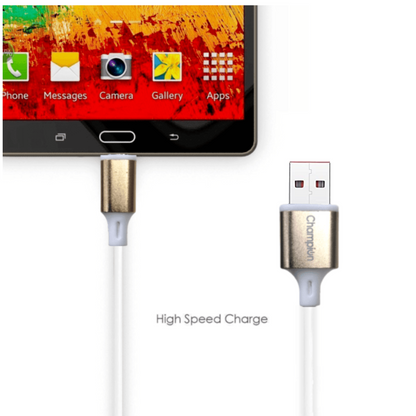 Champion Micro USB 3Amp Data Sync & Charging Cable Metal 1M for all Android & Micro USB Devices (Golden)
