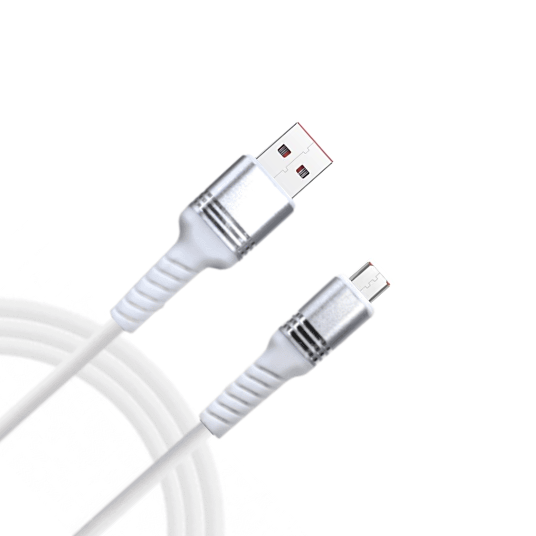 Data Cable Micro PVC Metal 3Amp 1Mtr (Silver)