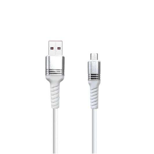 Data Cable Micro PVC Metal 3Amp 1Mtr (Silver)