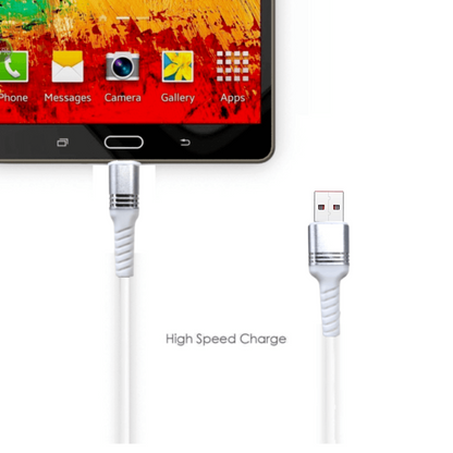 Data Cable Micro PVC Metal 3Amp 1Mtr (Silver)