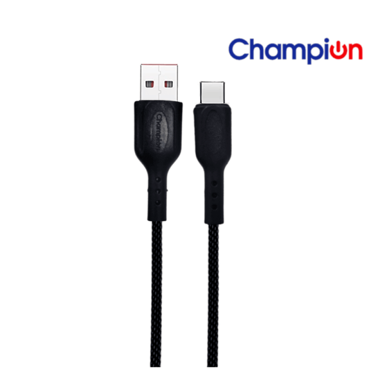 Data Cable Type-C Braided 2.4Amp 1Mtr (Black)