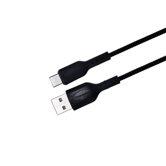 Data Cable Type-C Braided 2.4Amp 1Mtr (Black)