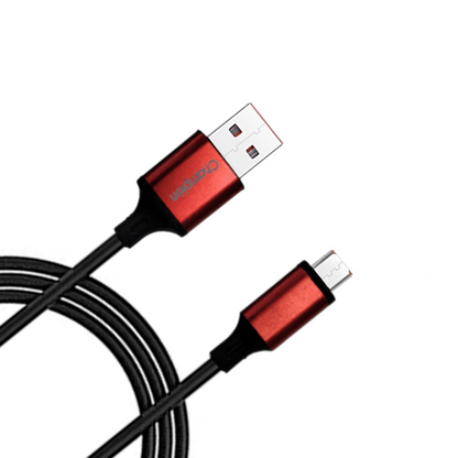 Champion USB to Micro 3Amp Data Sync & Charging Cable Metal 1M for all Android & USB Type-C Devices (Red)