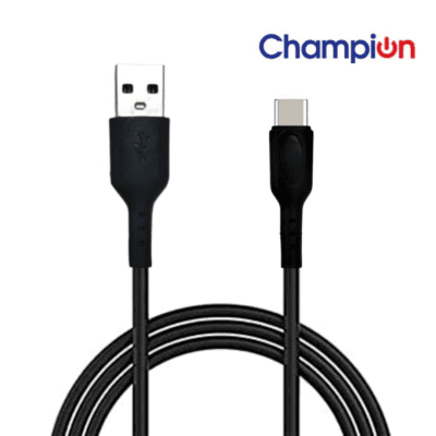 Champion USB to Type C 2.4Amp Data Sync & Charging Cable PVC 1M for all Android & Type C Devices