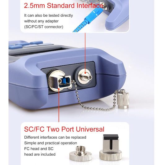 Optical Power Meter 2 In 1 With 10Km Laser Source Visual Fault Locater 10mW SC/FC/ST Connector