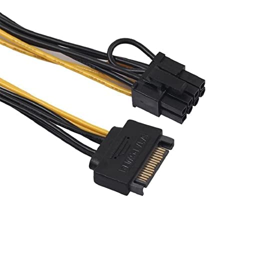PCI Express 15 Pin to 8-Pin(6+2) Male Connector For Graphics Video Card Power Cable Connector
