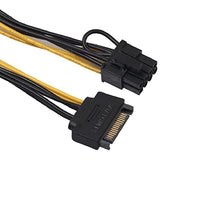 PCI Express 15 Pin to 8-Pin(6+2) Male Connector For Graphics Video Card Power Cable Connector