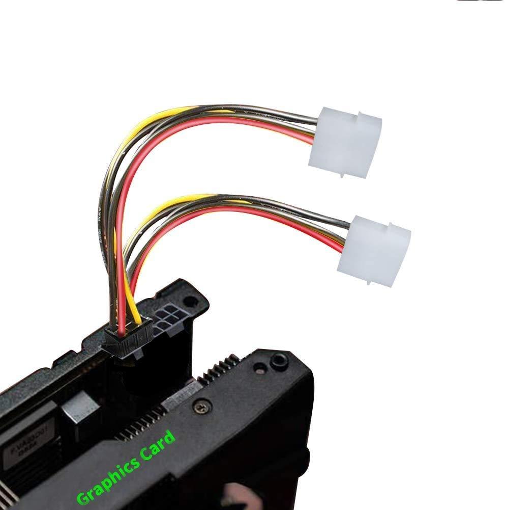 PCI Express 6 Pin to Dual 4 Pin Molex LP4 Power Cable Adapter Video Graphics Card Power Cable