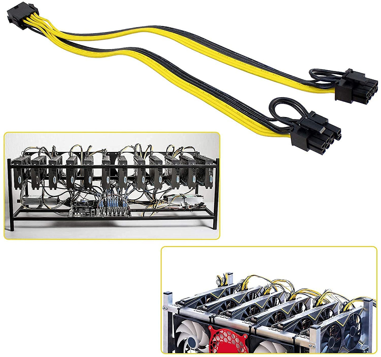 PCIe 8 Pin Male to 2x8Pin (6+2) Pin Male Adapter Power Cable for Graphics Video Card, CPU breakout board, CPU Mining Power Supply