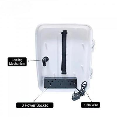 PVC DVR/Server/Network | Waterproof | Cabinet Box / Rack for CCTV DVR/NVR/POE Switch with Power Socket, cheks Box (4+8 Ch)