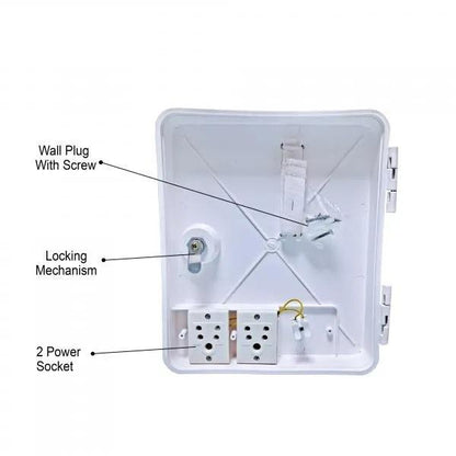 PVC Server/Network | Waterproof |Cabinet Box/Rack for CCTV POE Switch with Power Socket