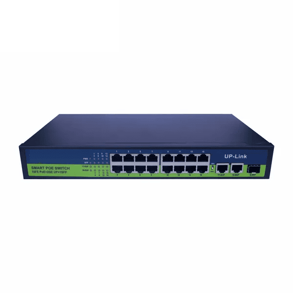 Poe Ai (24Ge+4+2Ge+2Sfp) Over Ethernet Switch Full Giga Port, 802.3Af/At Poe+ 100Mbps, 450W Built-In Power, Extend To 250Meter, Unmanaged Metal Plug And Play