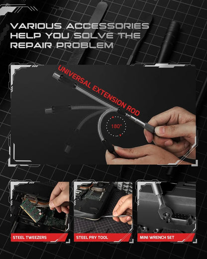 Precision Mechanic Tool Set 128 in 1 Magnetic Screwdriver Kit for PC, Mobile, Laptop, MacBook, PS5, Xbox & Camera Repair
