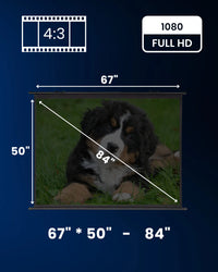 Projector Screen with Manual Wall SRS Autolock Pull-Down 4:3 Ratio, Slow Retractable, Elite Ultra HD 4K Matte White