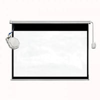 Projector Screen Motorized Remote-Controlled, Anti-Crease High Gain Fabric, Supports Full HD 1080P & 4K UHD, Smooth Quiet Operation, Diagonal Display with Wireless Remote