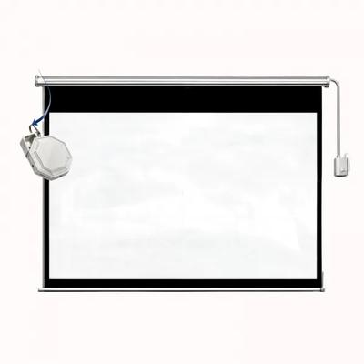 Projector Screen Motorized Remote-Controlled, Anti-Crease High Gain Fabric, Supports Full HD 1080P & 4K UHD, Smooth Quiet Operation, Diagonal Display with Wireless Remote