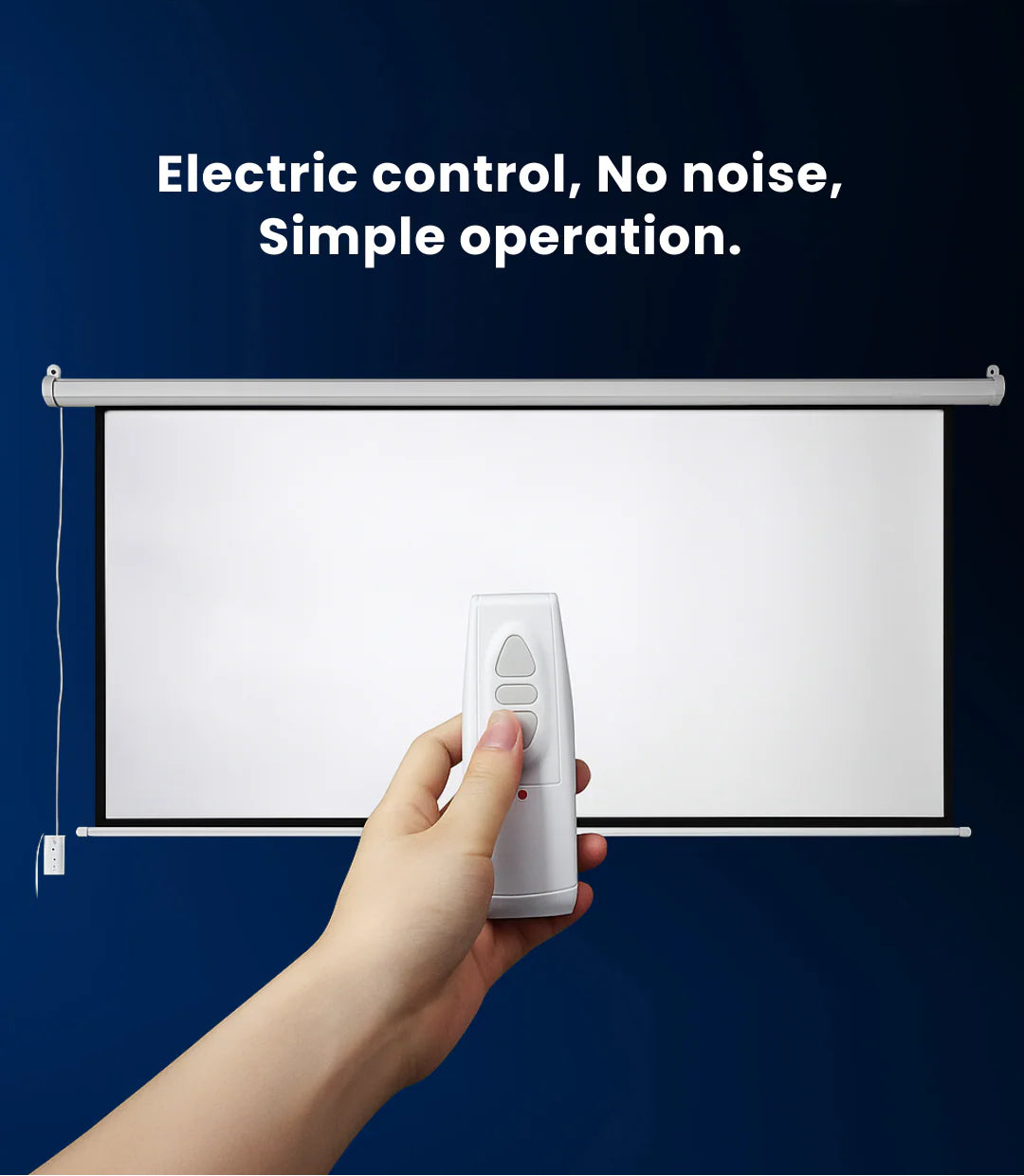 Projector Screen Motorized with Auto USB Trigger Elite Ultra HD 4K Matte White , Retractable, High-Definition for Home Theaters, Offices & Classrooms