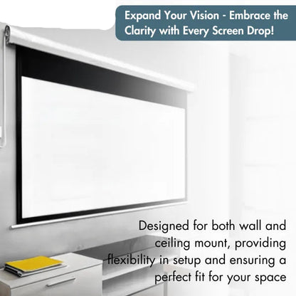 Projector Screen Motorized Remote-Controlled, Anti-Crease High Gain Fabric, Supports Full HD 1080P & 4K UHD, Smooth Quiet Operation, Diagonal Display with Wireless Remote