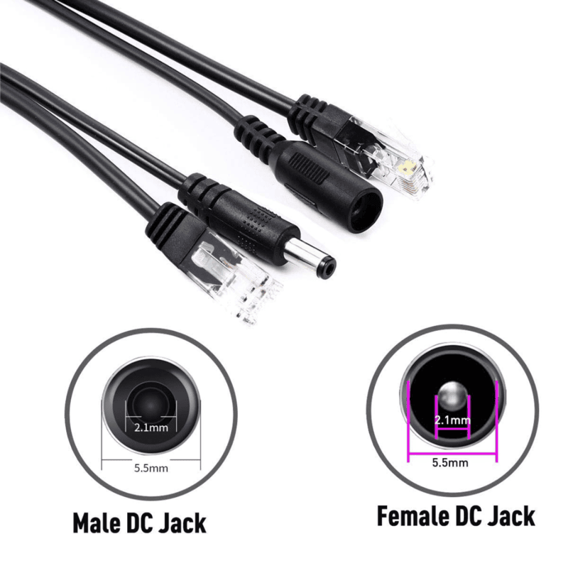 Passive POE Cable - Power Over Ethernet Injector/Splitter Kit RJ45 DC Power