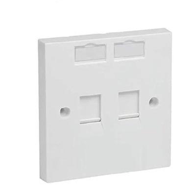 RJ45 Face Plate CAT5/CAT6 Socket for Network Wall Panel Mount (White)