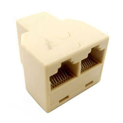 RJ45 Connector Telephone Wall Jack Splitter, Triplex Line LAN Network Cable Adaptor, Ethernet Splitter Connector & Separator (Pack of 50)