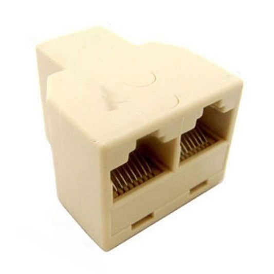 RJ45 Connector Telephone Wall Jack Splitter, Triplex Line LAN Network Cable Adaptor, Ethernet Splitter Connector & Separator (Pack of 50)