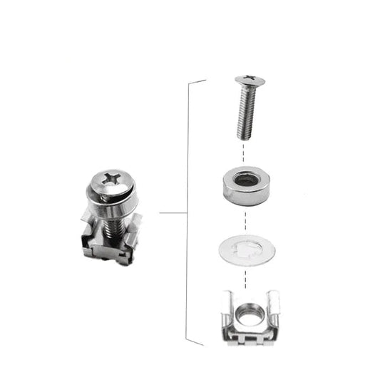 Rack Hardware Screw Set | Cage Nuts, Screws & Washers for Server & Network Racks
