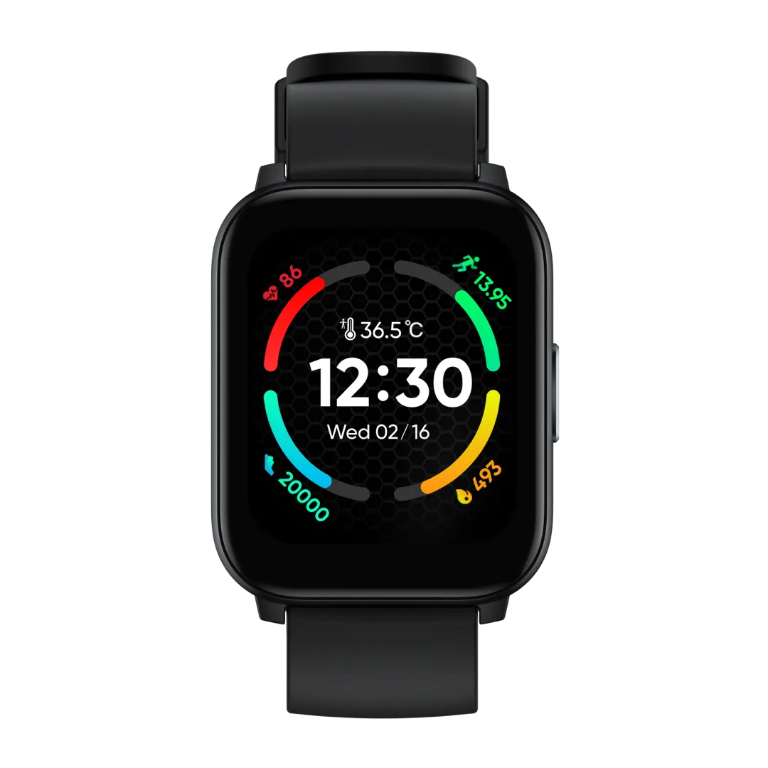 realme TechLife Watch S100 1.69 HD Display with Temperature Sensor Smartwatch (Black)