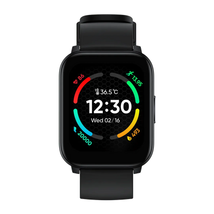 realme TechLife Watch S100 1.69 HD Display with Temperature Sensor Smartwatch (Black)