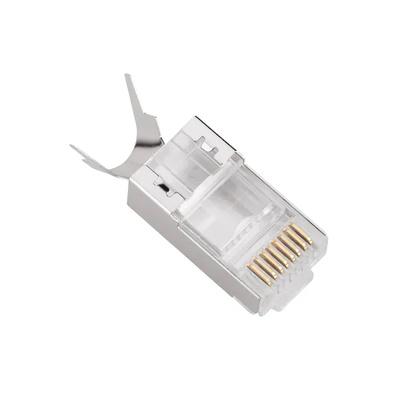 Rj-45 Cat-7 Plug | Rj45 8P8C Modular Plug | 50U Nickel Plated ,3 Prong Shielded Ftp/Stp (Pack Of 50Pcs)
